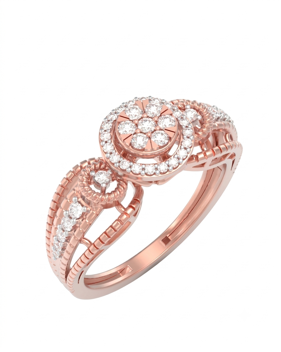 Gold & Diamond Cocktail Ring For Women KRC10876