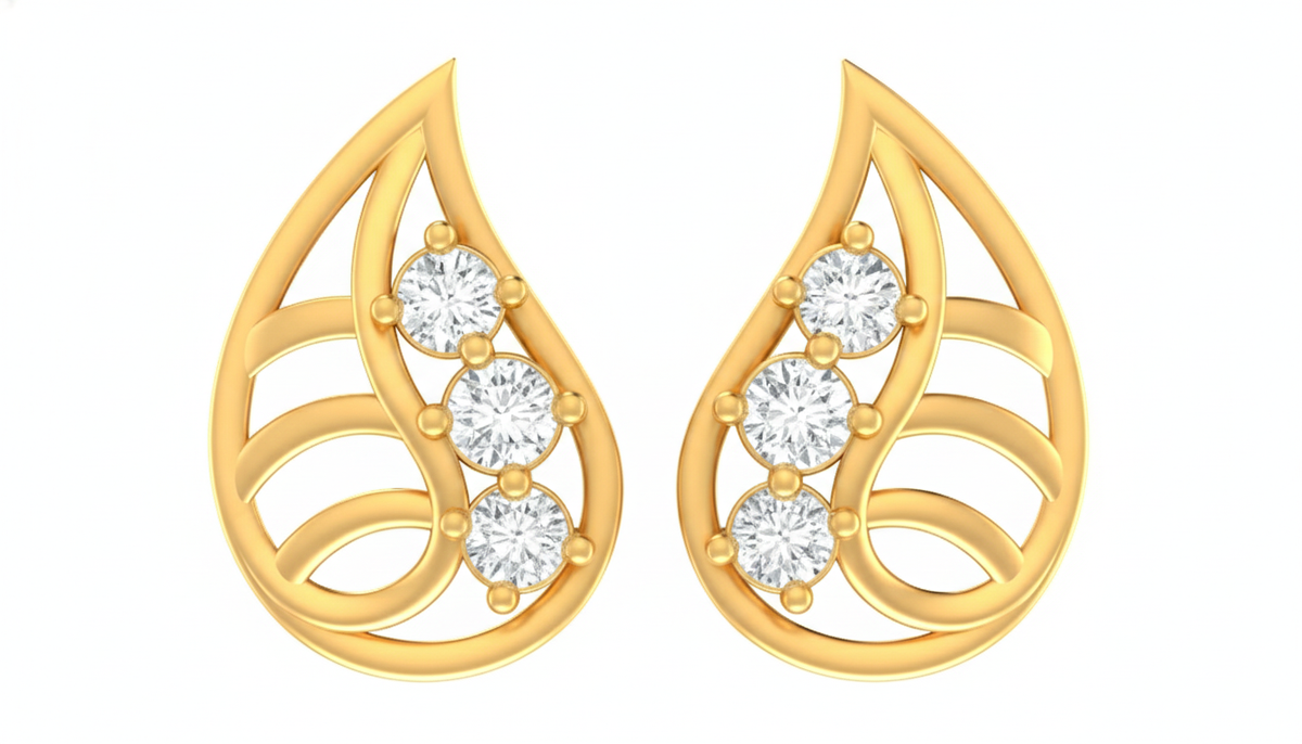18K Gold & Diamond Women Stud Earring KRA40142E