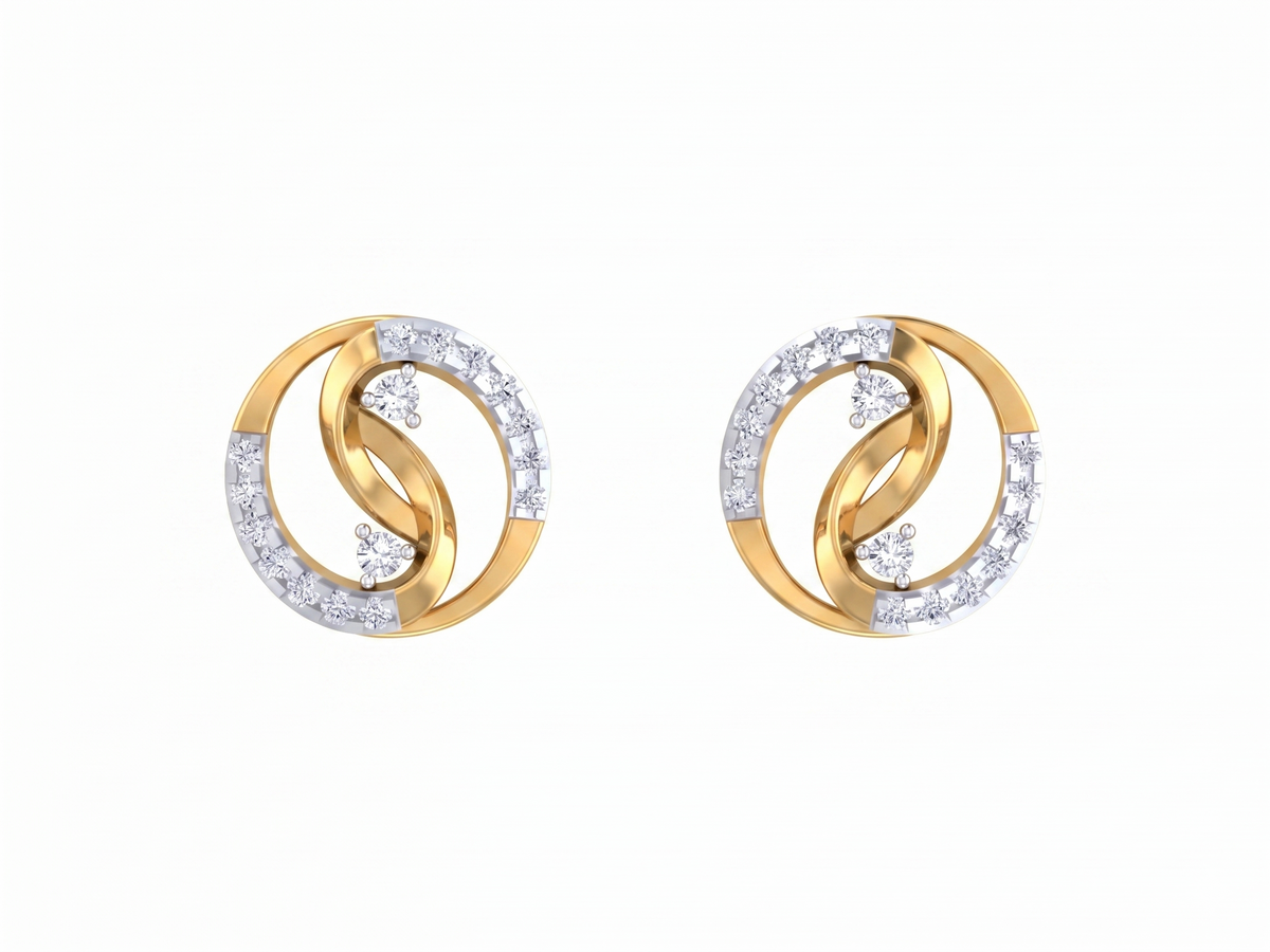 Yellow Gold Diamond Earring | under 40k 