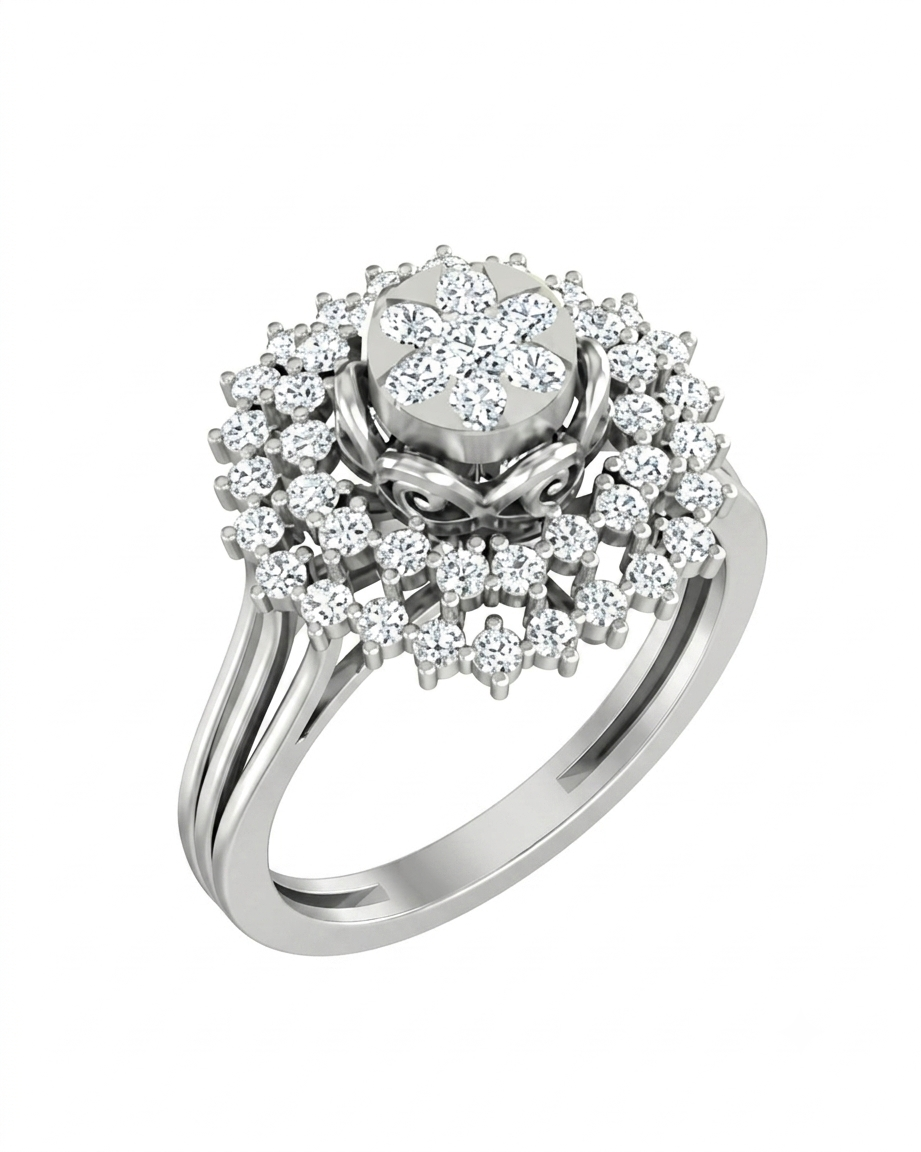 Gold & Diamond Cocktail Ring For Women KRC10541