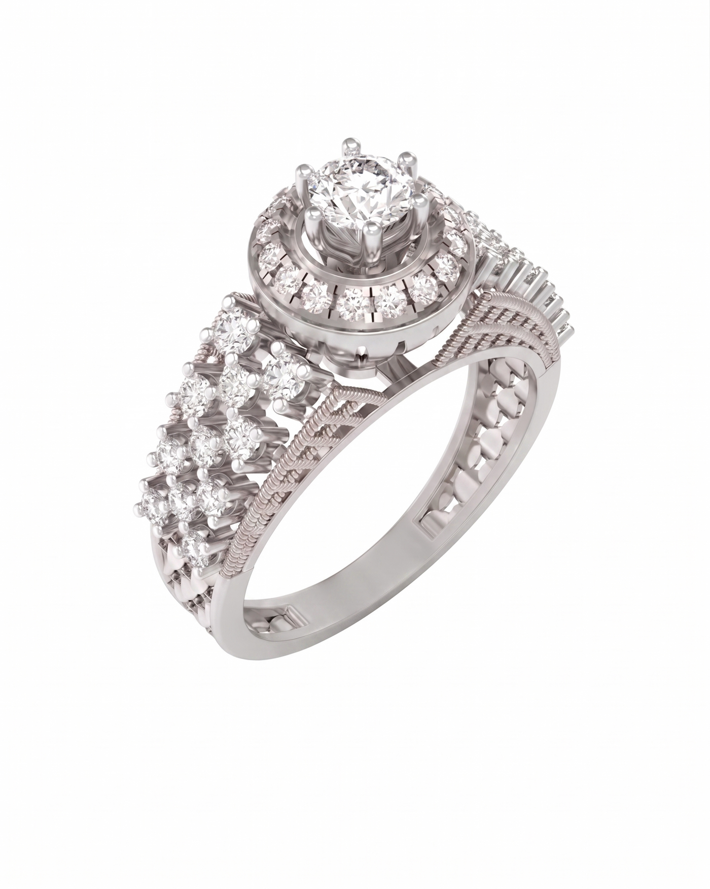 Gold & Diamond Engagement Ring For Women KRC10915