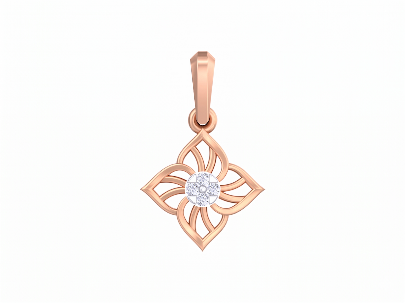 Gold & Diamond Floral Pendant KRB40214