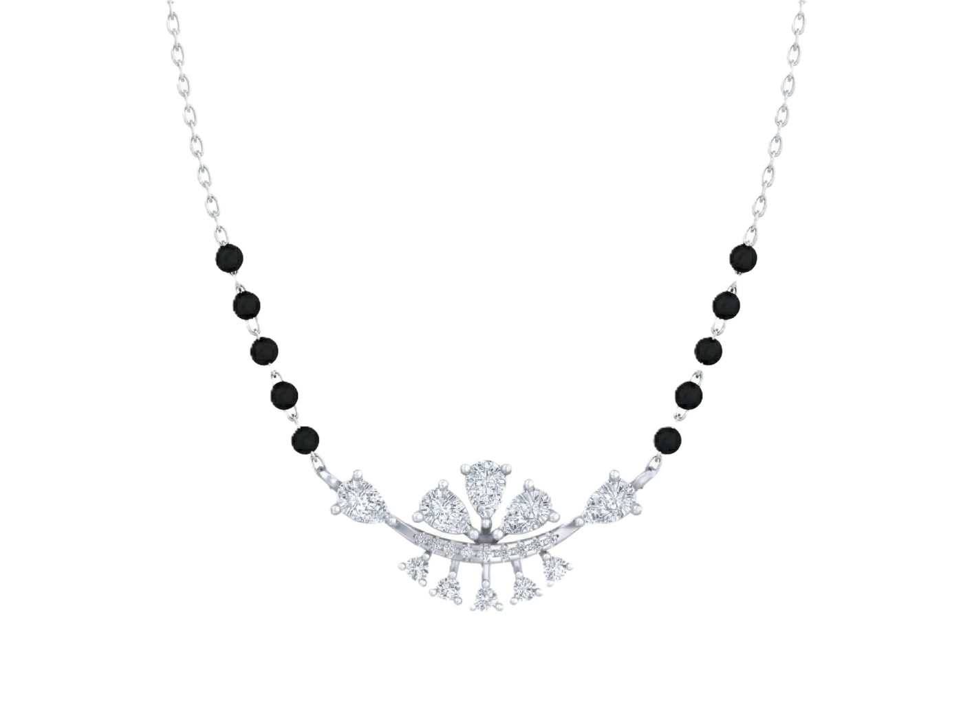 Gold & Diamond Floral Mangalsutra For Women KRC50142