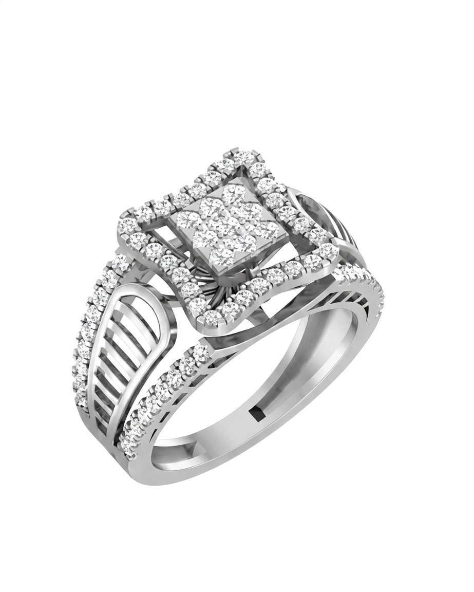 Gold & Diamond Engagement Ring For Women KRC10527