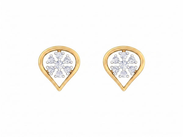 Gold & Diamond Lightweight Women Stud Earring KRB30207