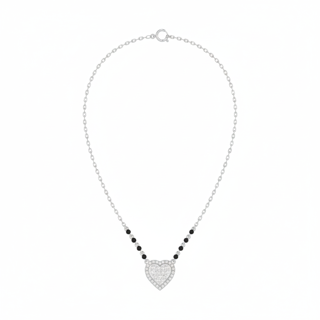 Gold & Diamond Modern Heart Mangalsutra For Women KRC50181