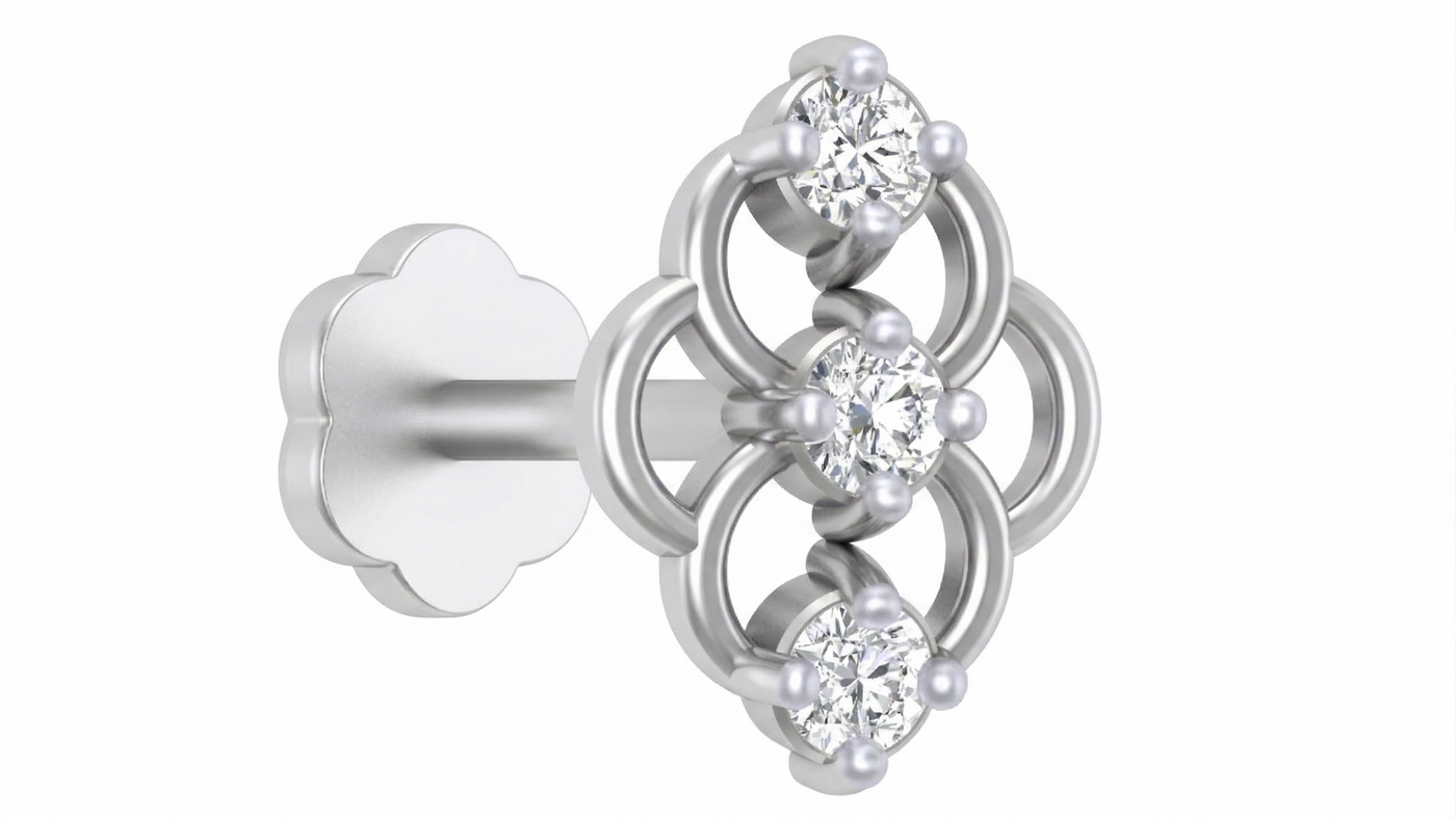 Gold & Diamond Stud Nose Pin KRC80192