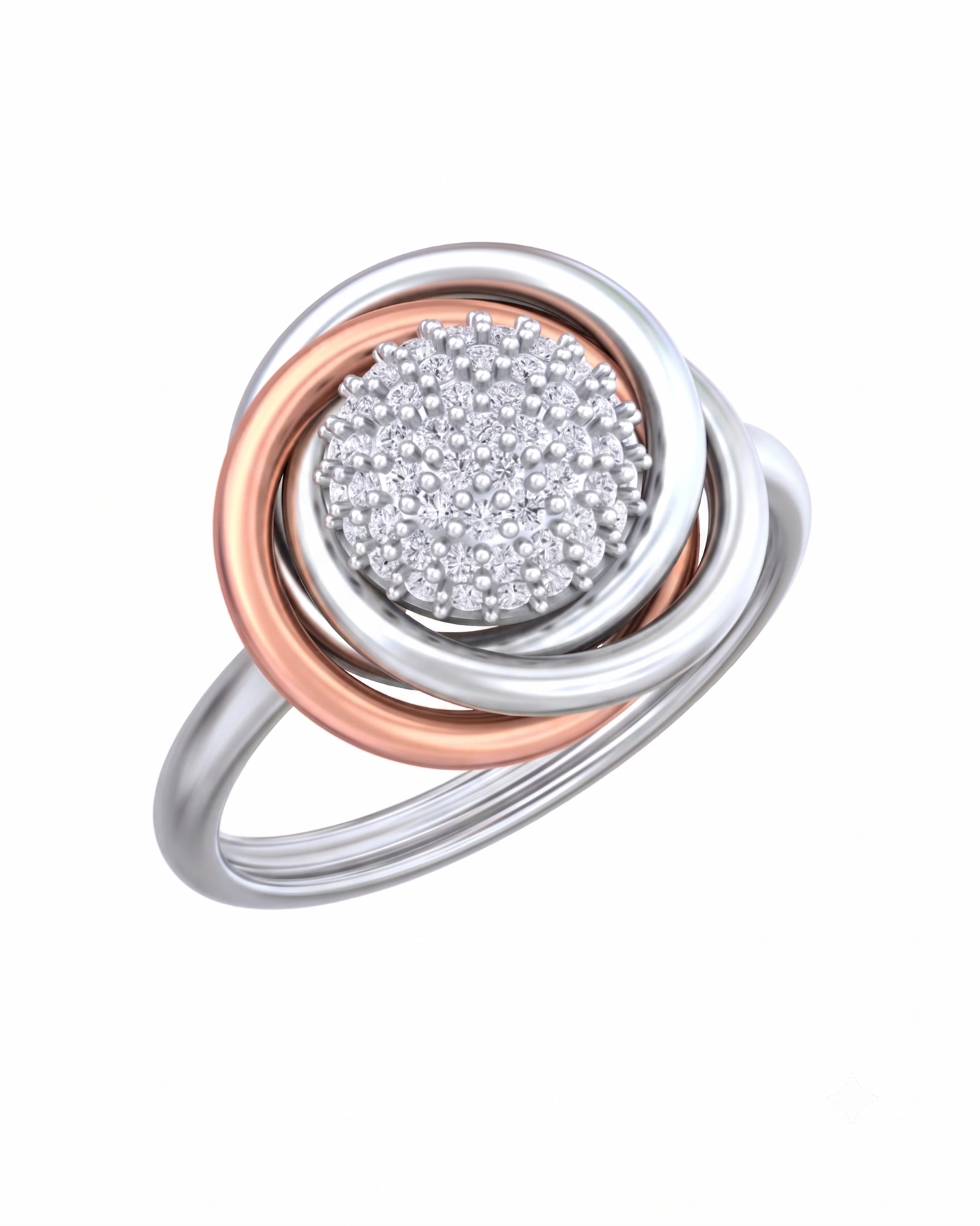 Gold & Diamond Cocktail Ring For Women KRB10280