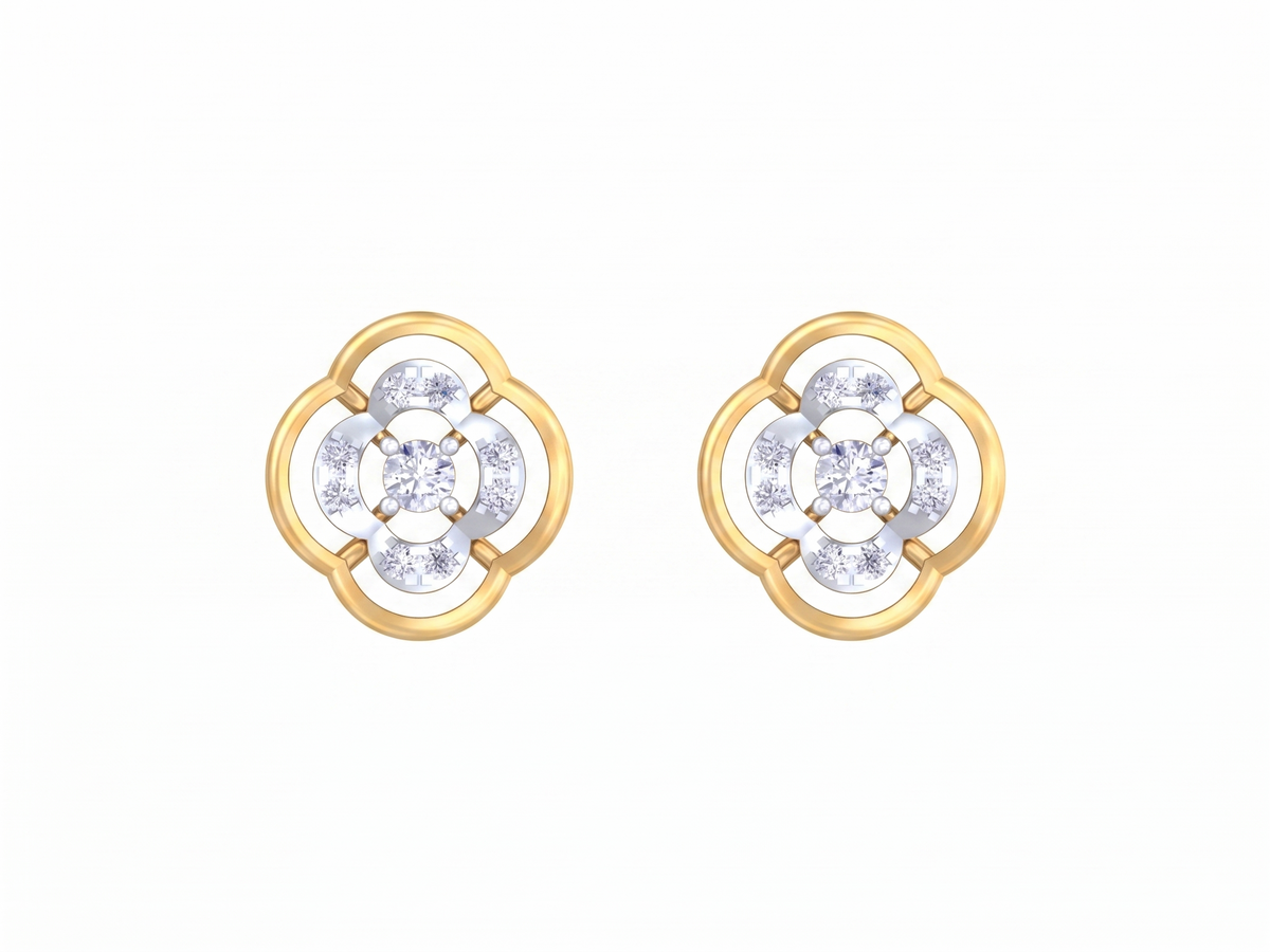 Yellow Gold Diamond Earring | under 40k 