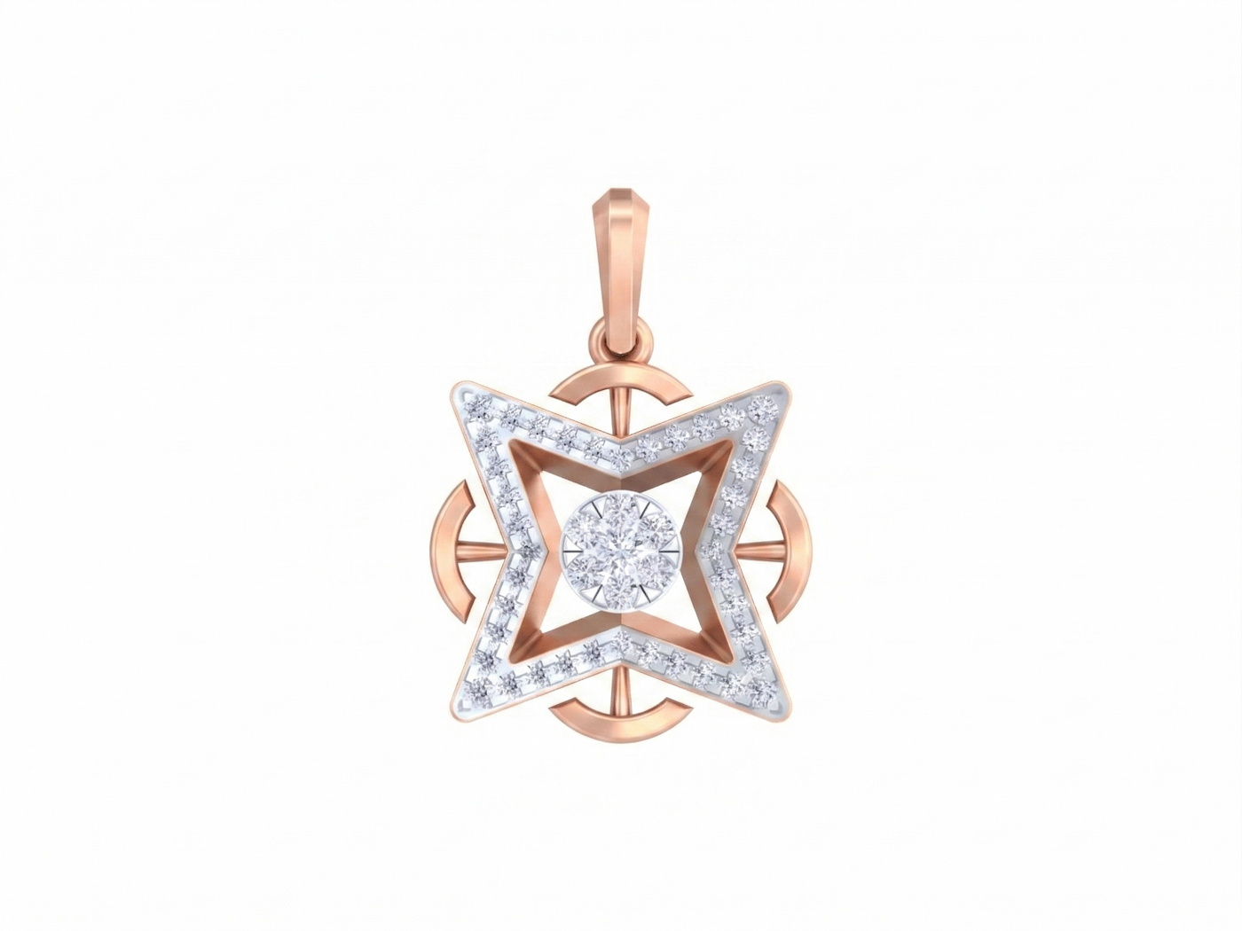 Stylish Gold Diamond Pendant Set KRC40706
