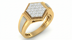 18K Gold & Diamond Band Ring For Men KRA60178
