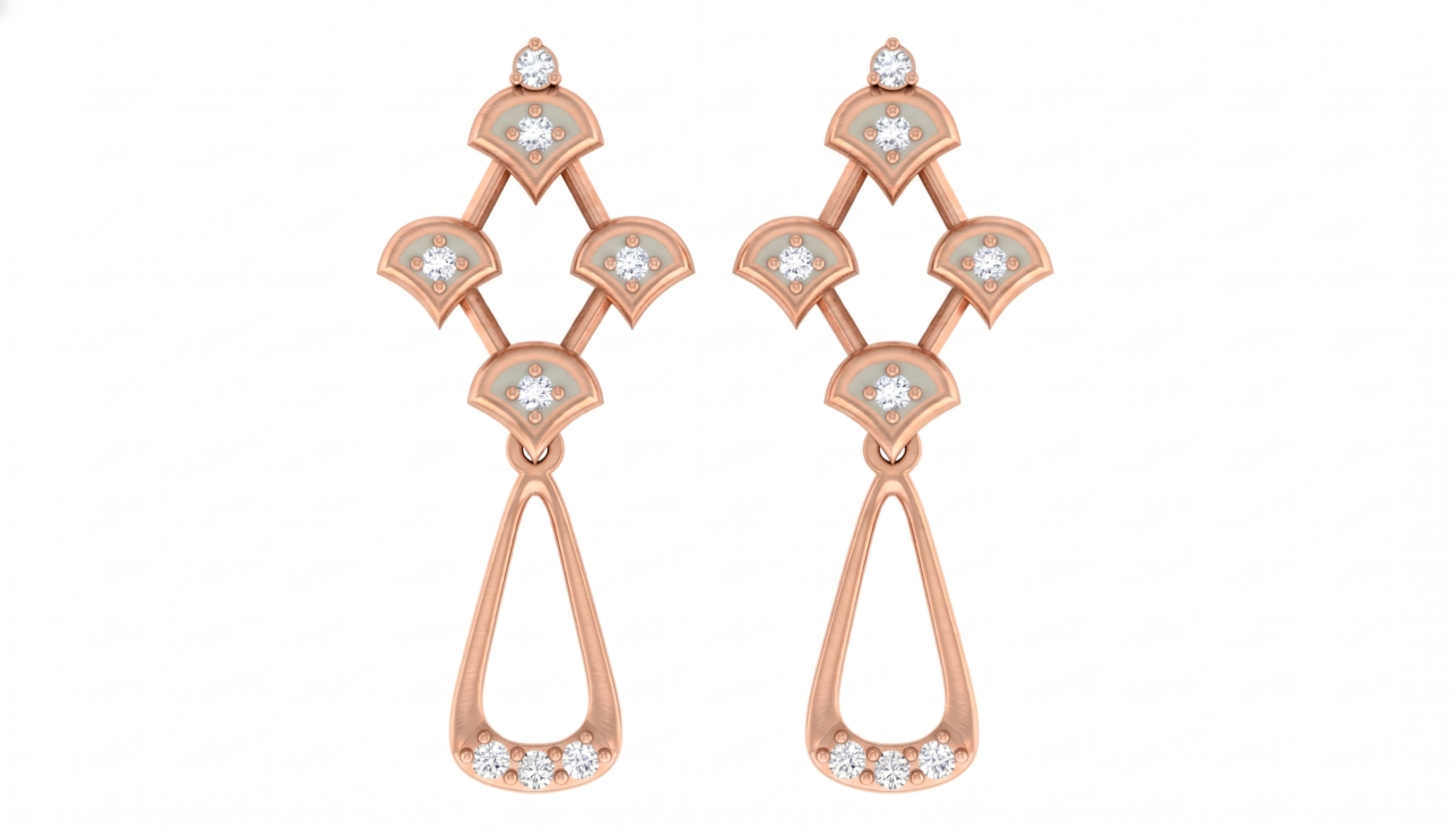 Rose Gold Diamond Earring | under 40k 