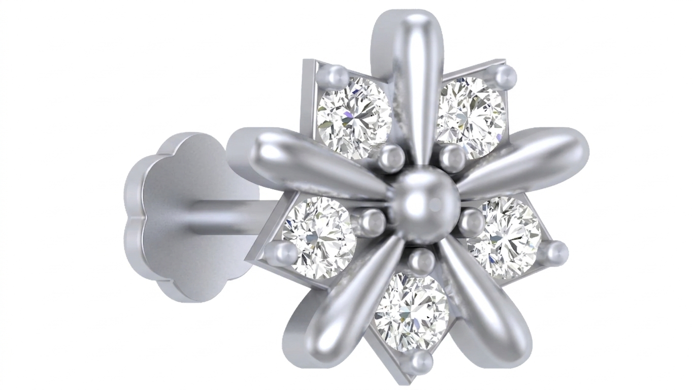 Gold & Diamond Stud Nose Pin KRA50080