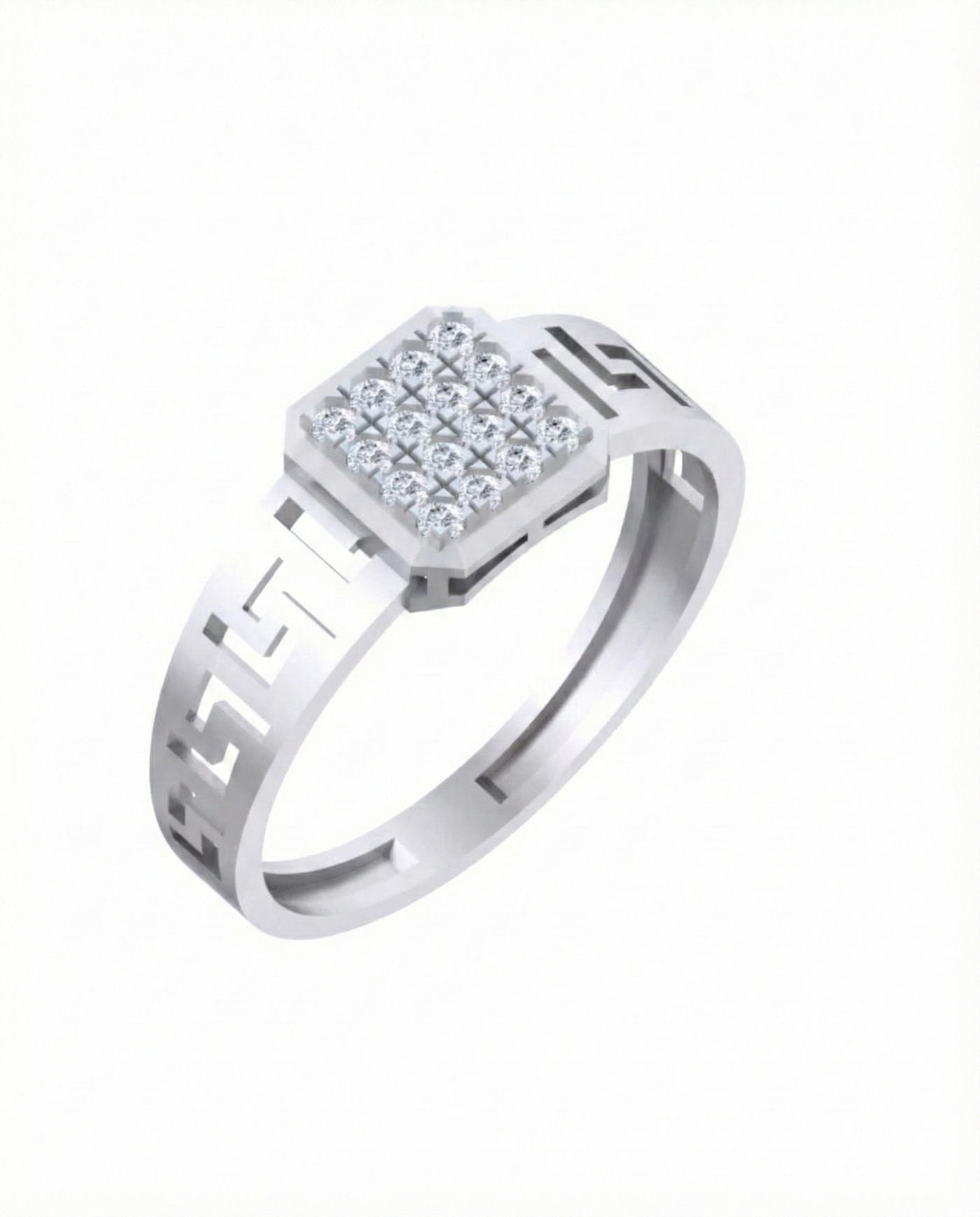 Gold & Diamond Square Ring For Men KRC20051