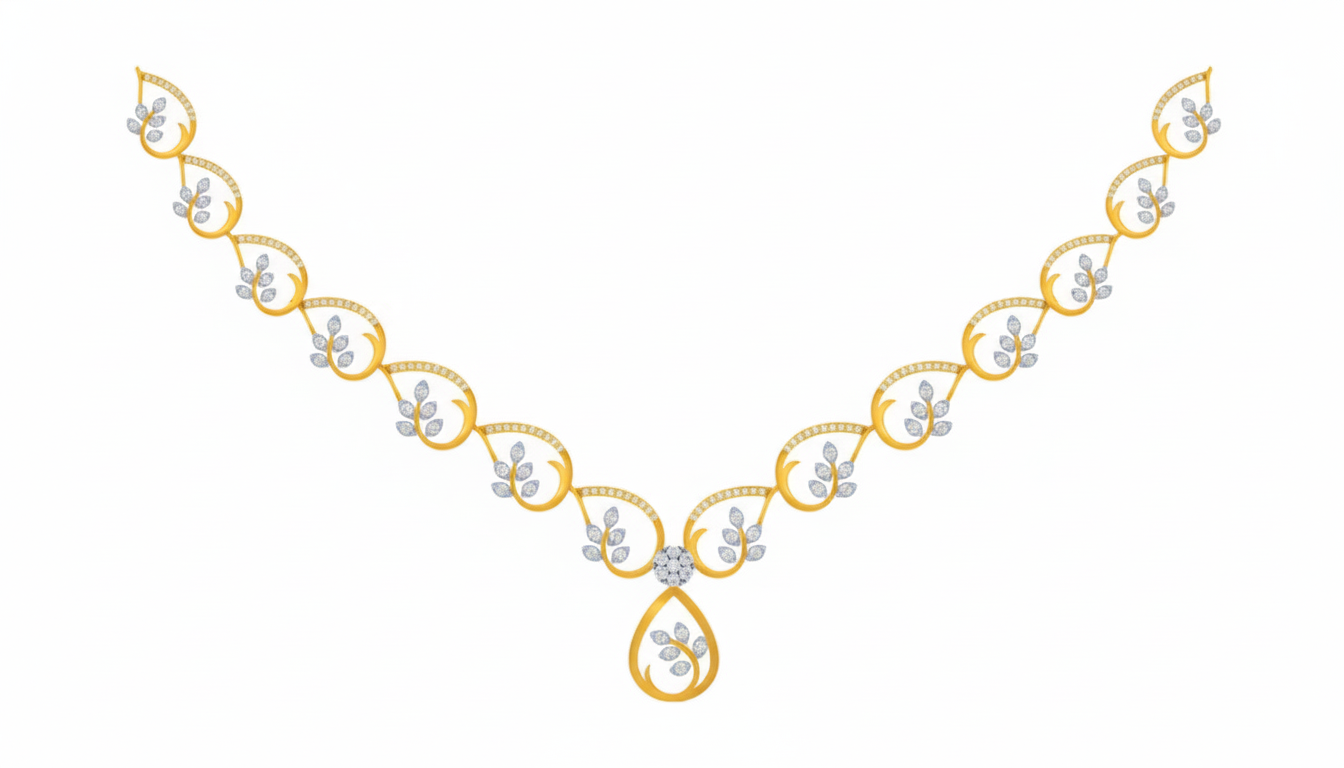 14K Gold & Diamond Lightweight Necklace Set KRI44003N