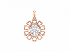 18K Gold & Diamond Floral Pendant Set KRK40128P