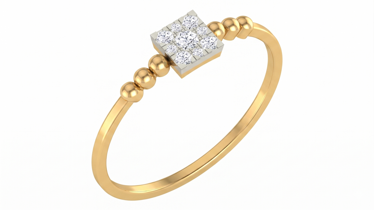महिलाओं के लिए 18K गोल्ड और डायमंड डेलीवियर रिंग KRA10607