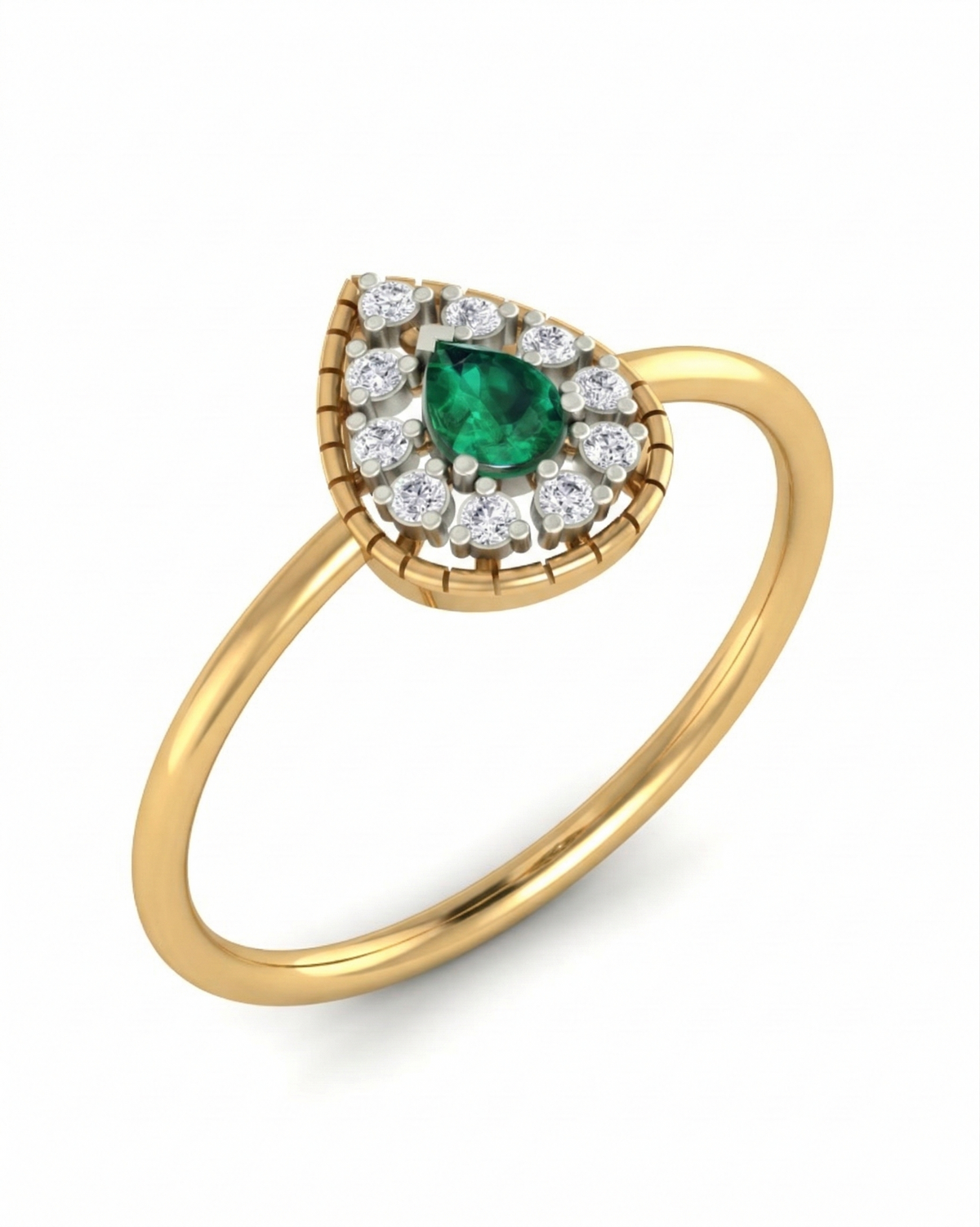 18K Gold & Diamond Gemstone Ring For Women KRB10129-A