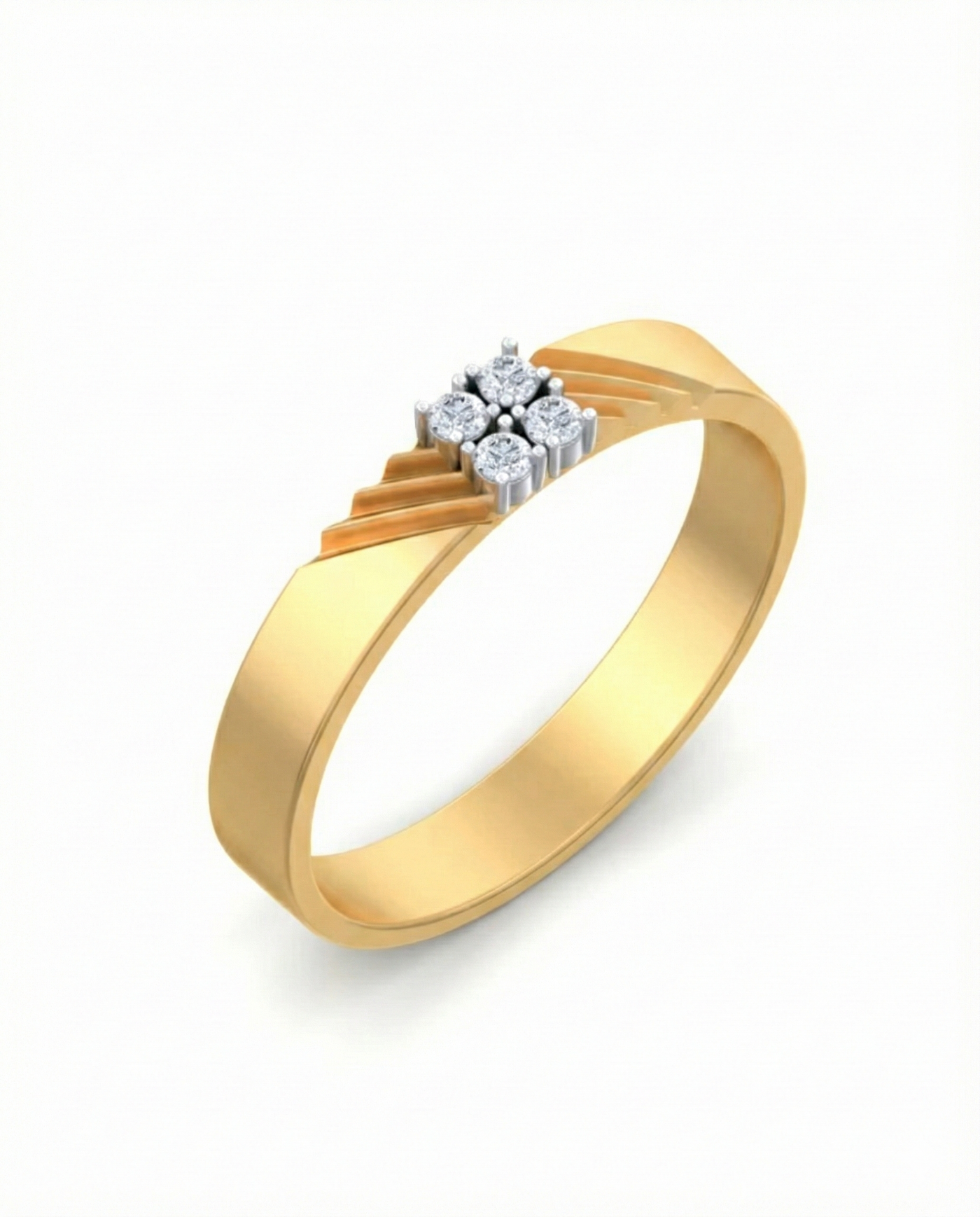 Gold & Diamond Band Ring For Men KRC20082