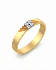 18K Gold & Diamond Band Ring For Men KSK216
