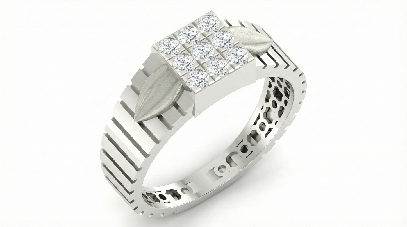 Gold & Diamond Engagement Ring For Men KRC20184