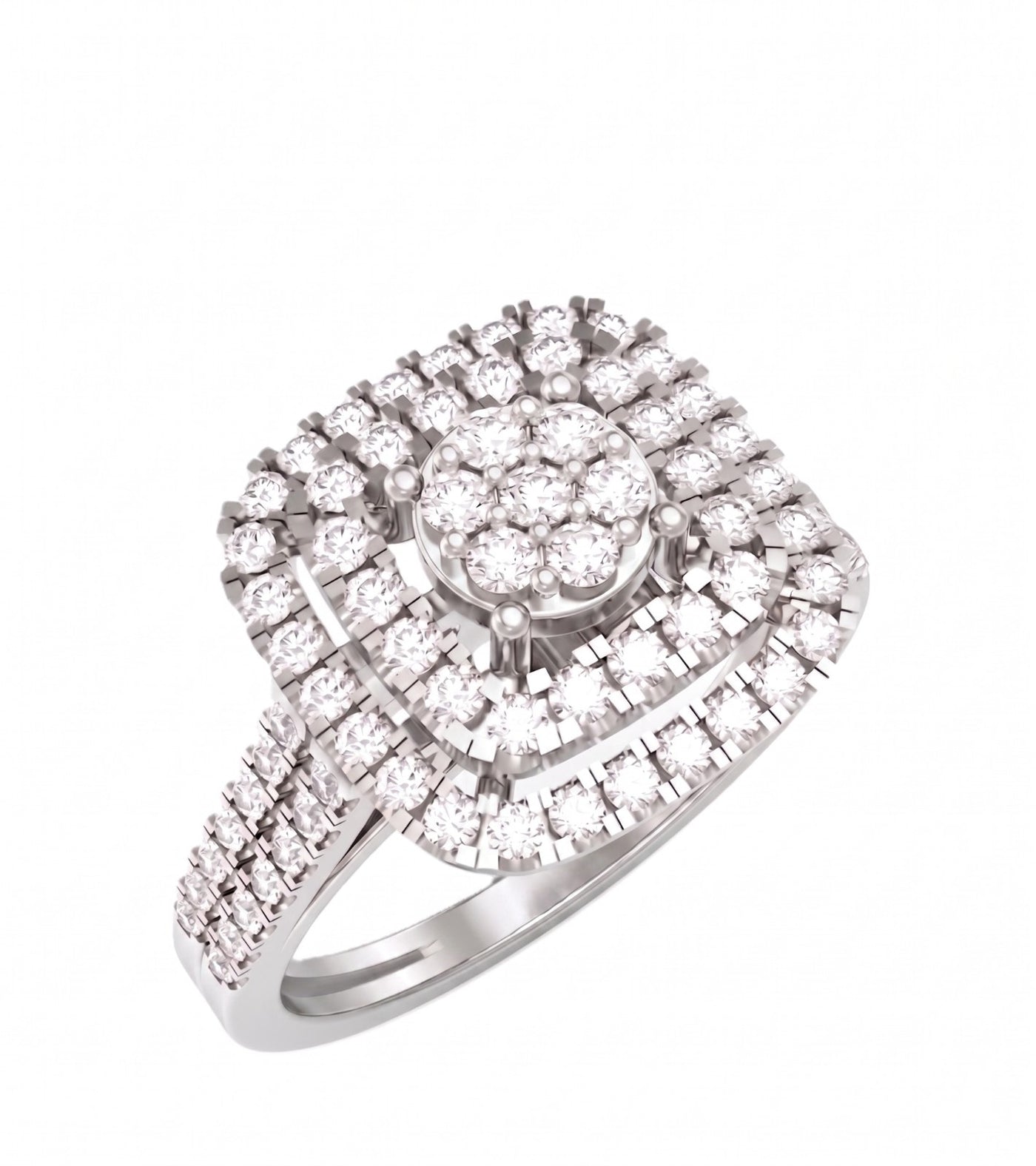 Diamond ring with a white background