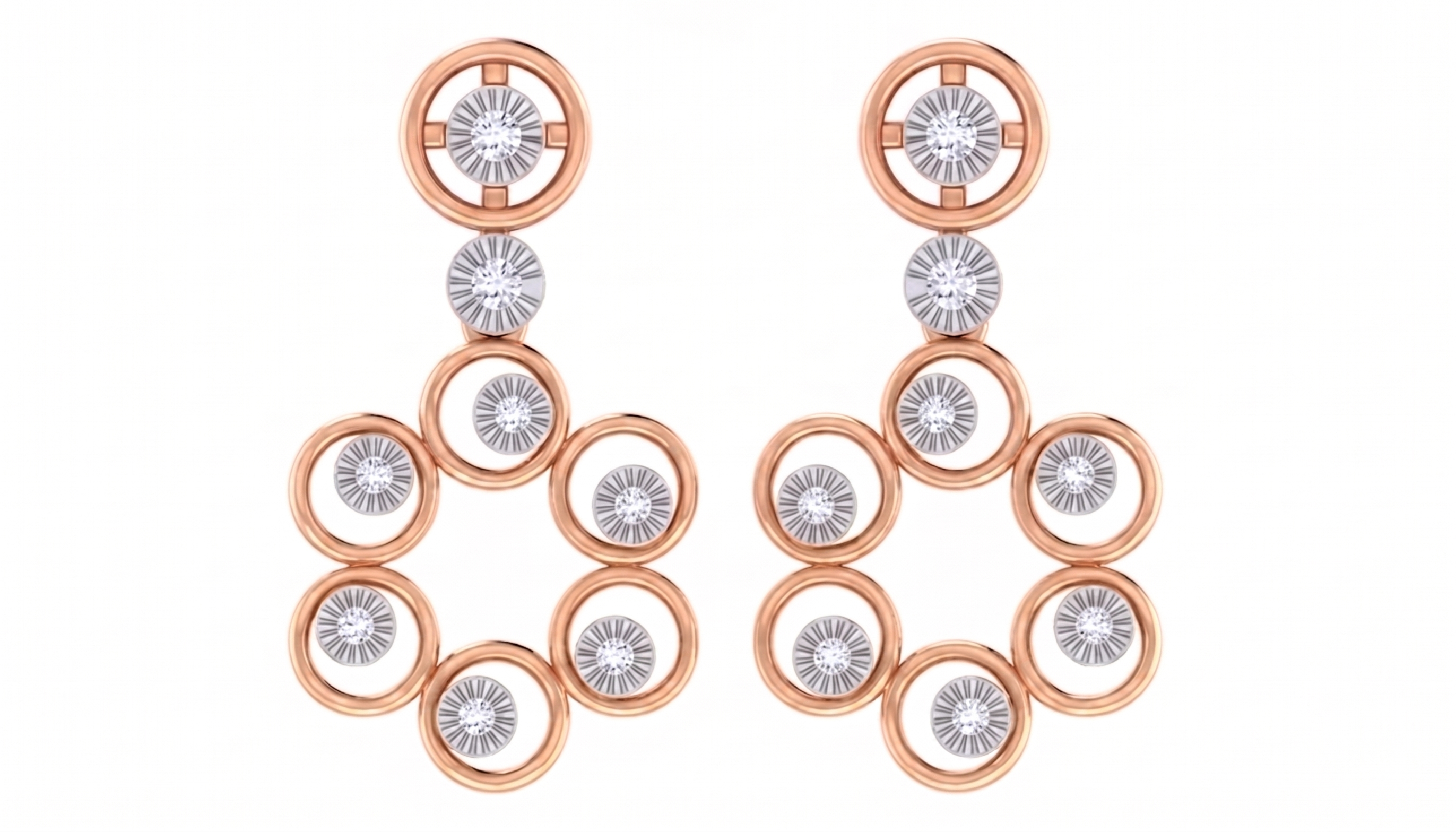 Rose Gold Diamond Earring | under 40k 