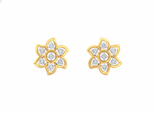 18K Gold & Diamond Women Stud Earring KRK30039