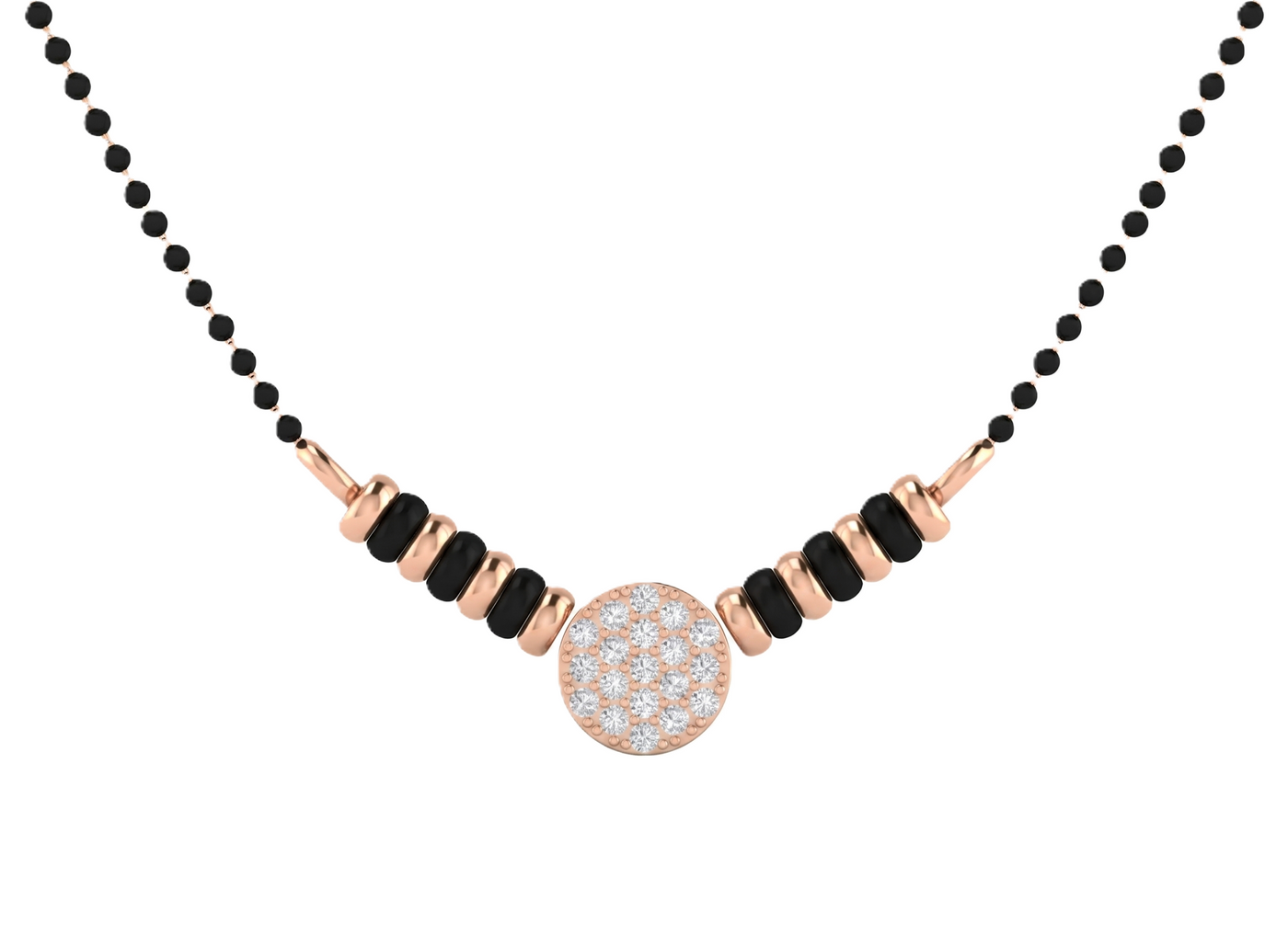 Gold & Diamond Beaded Mangalsutra For Women KRB50050