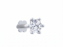 18K गोल्ड और डायमंड स्टड नोज पिन KRC80256