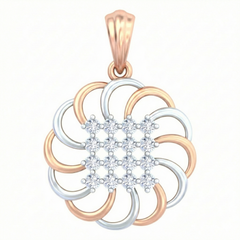 18K Gold & Diamond Floral Pendant Set KRB40054P