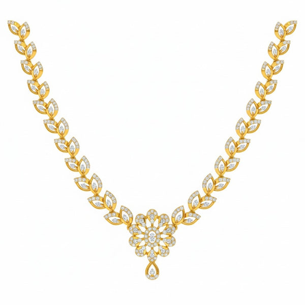 Gold & Diamond Dailywear Necklace Set KRC60108
