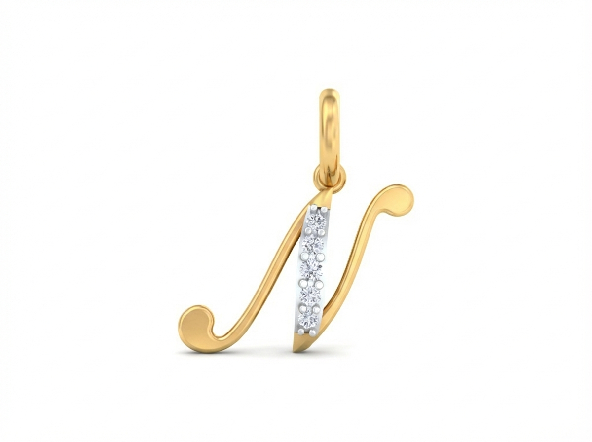 18K Gold & Diamond Initial Pendant KRK20087
