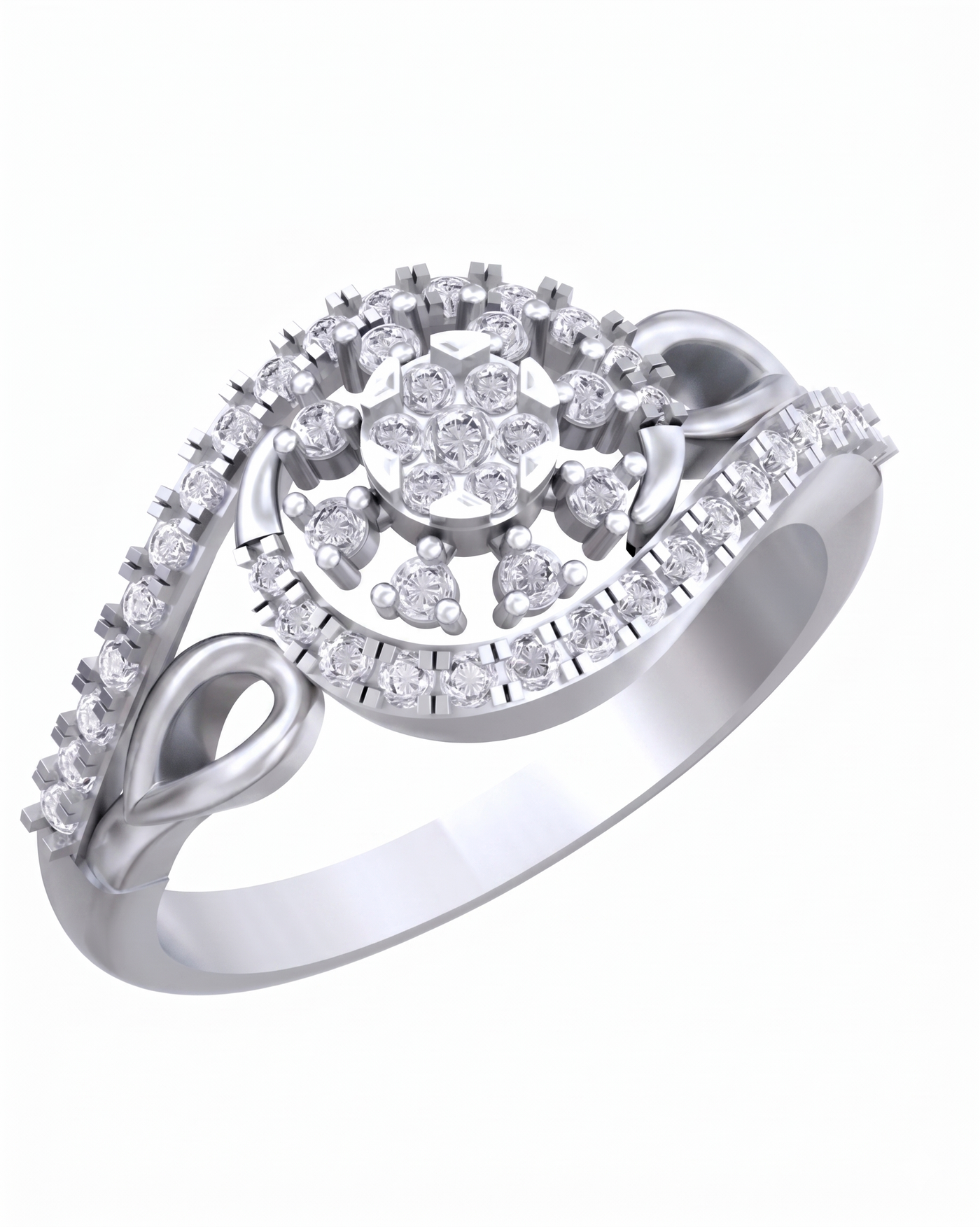 Gold & Diamond Cocktail Ring For Women KRC10407