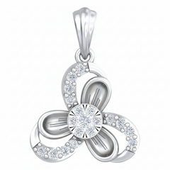 18K Gold & Diamond Floral Pendant Set KRB40073P