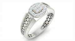 18K Gold & Diamond Band Ring For Men KRA60223