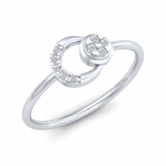 18K Gold & Diamond Dailywear Ring For Women KRB10128