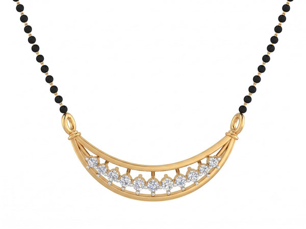 Gold & Diamond Curved Women Mangalsutra | KSK203 | Kesav Diamond
