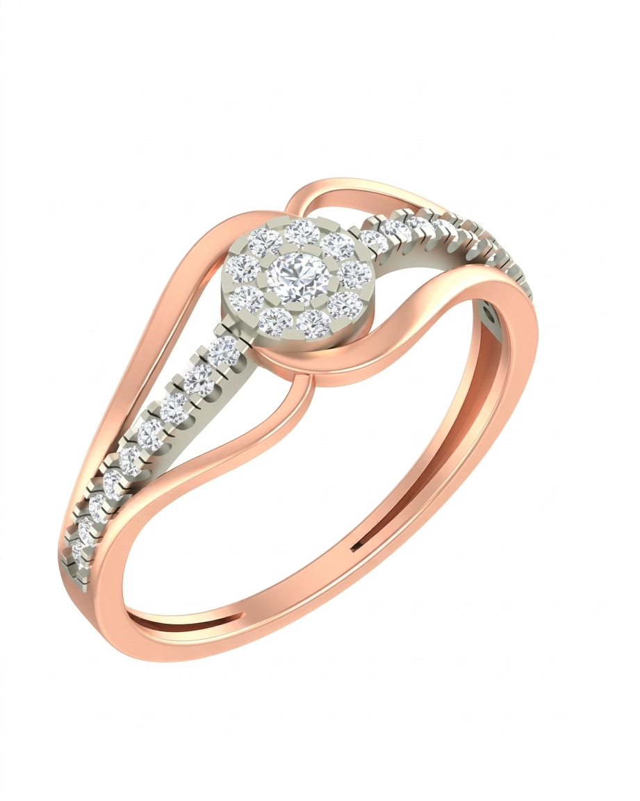 Gold & Diamond Ring For Women KRB10055