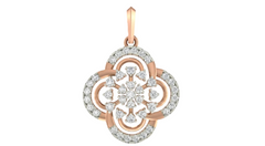 18K Gold & Diamond Floral Pendant Set KRA40170P