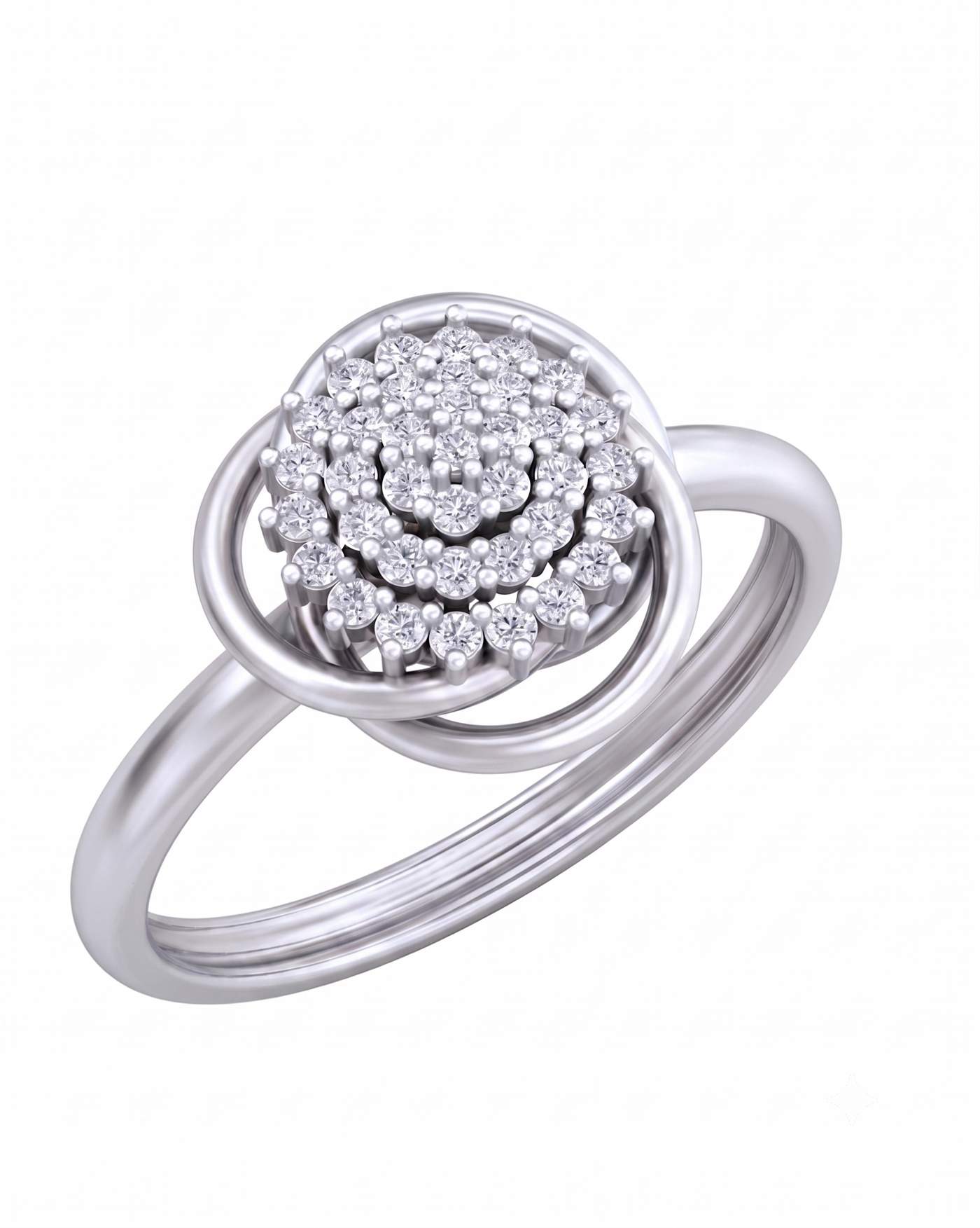 Gold & Diamond Cocktail Ring For Women KRB10282