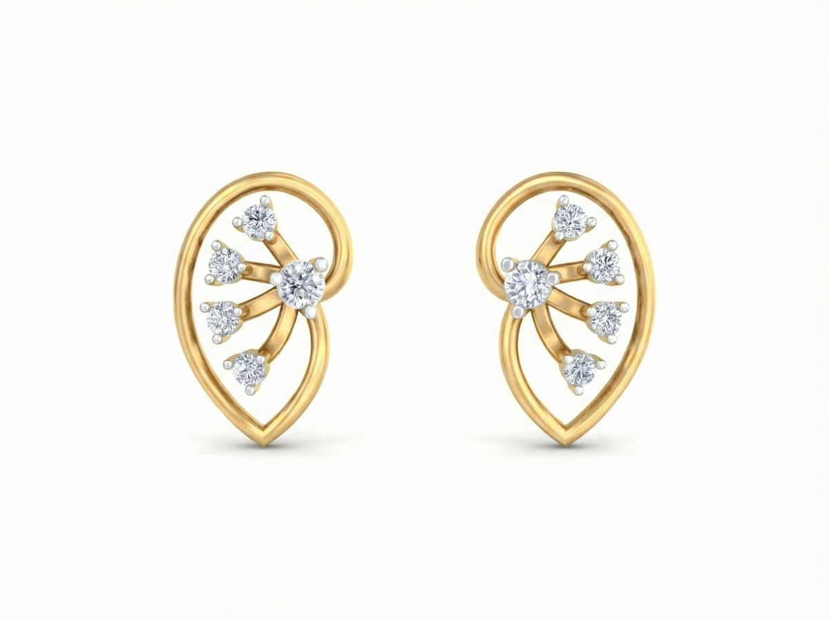 18K Gold & Diamond Women Stud Earring KRK30027
