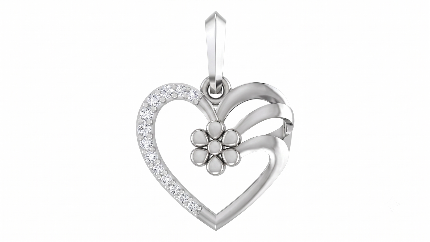 Gold & Diamond Heart Pendant Set KRC40568