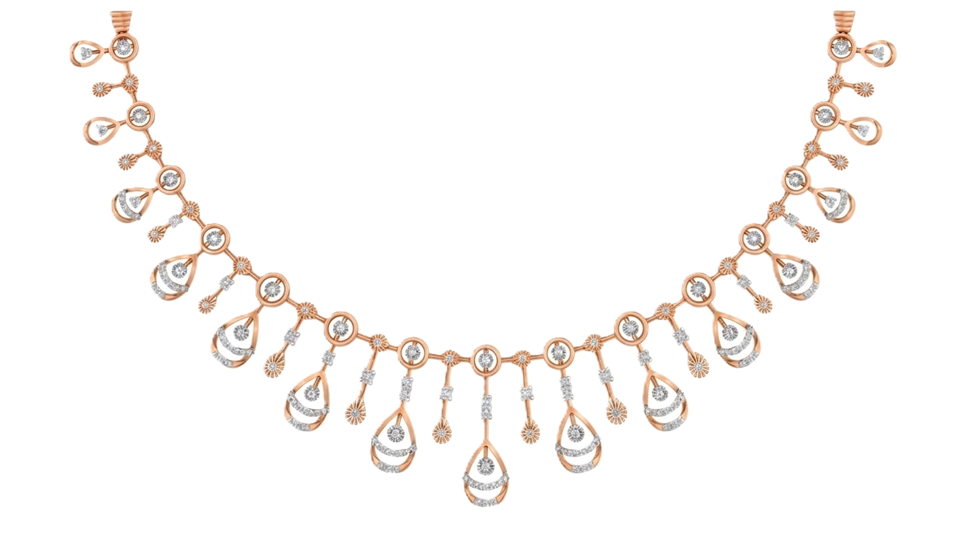 14K Gold & Diamond Choker Necklace Set KRB44086N