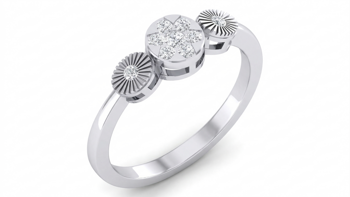 18K Gold & Diamond Ring For Women KRA10030