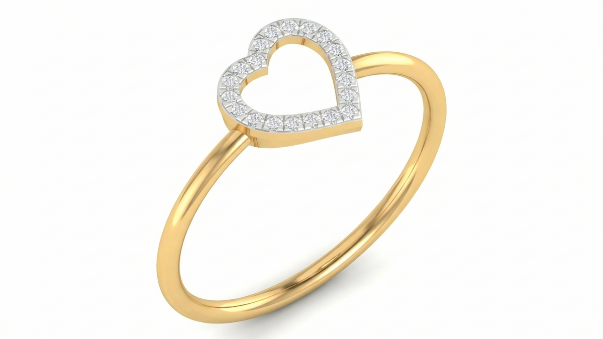 18K Gold & Diamond Dailywear Ring For Women KRA10628