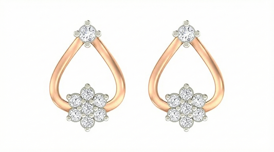 18K Gold & Diamond Women Stud Earring KER-83
