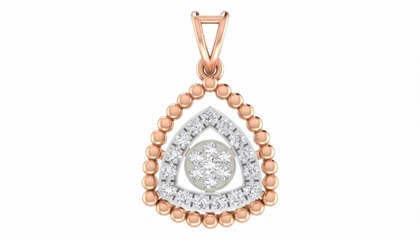 Stylish Gold & Diamond PENDANT SET KRC40734