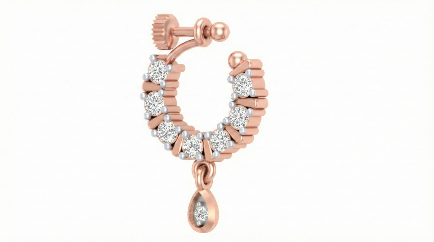18K Gold & Diamond Nose Ring KRA50299