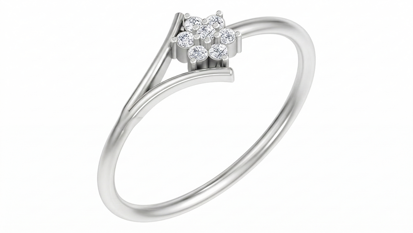Gold & Diamond Dailywear Ring For Women KRB10134
